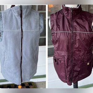 Route 66 Women's Reversible Vest - Gray and Burgundy